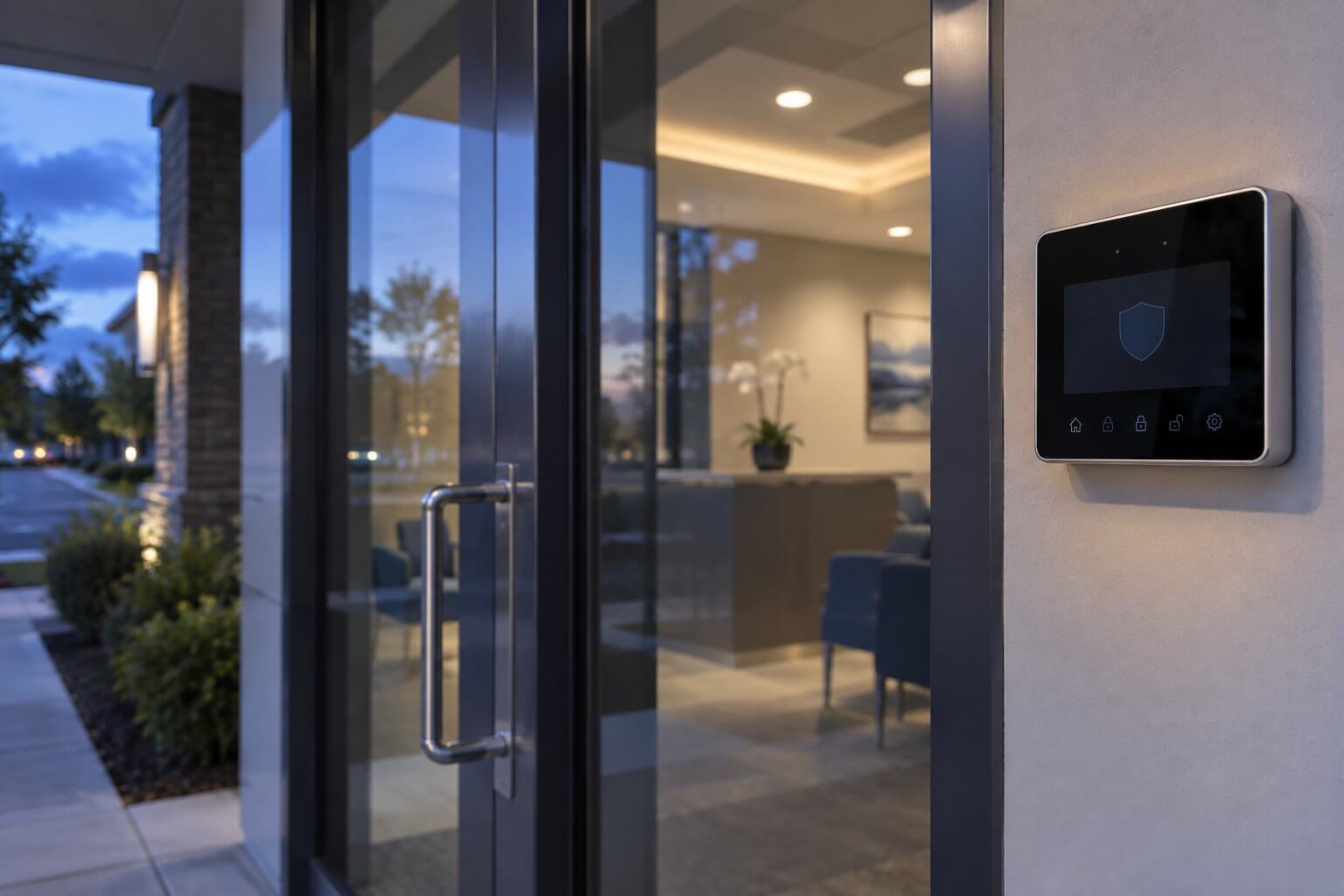 Business intrusion alarm keypad installed by AdvanTech