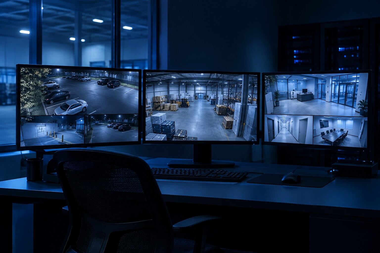 Business security camera monitoring on mobile app